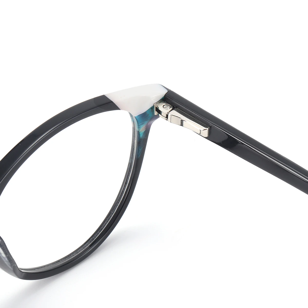 Colorful Men And Women Round Acetate Full Rim Optical Glasses Frame With Spring Hinge For Myopia Prescription Lenses
