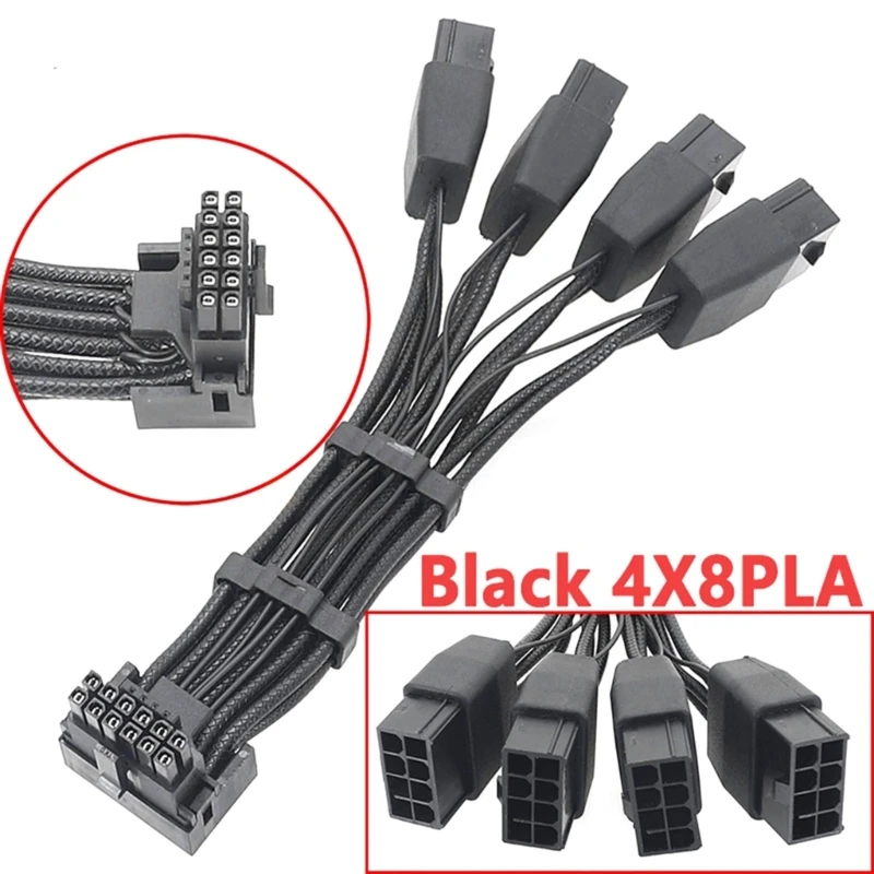 for GPU RTX4090 4x8-pin 3x8Pin 2x8pin PCI-e to 16-pin 12VHPWR Connector 90 Degree Elbow 15CM GPU Power Supply Adapter