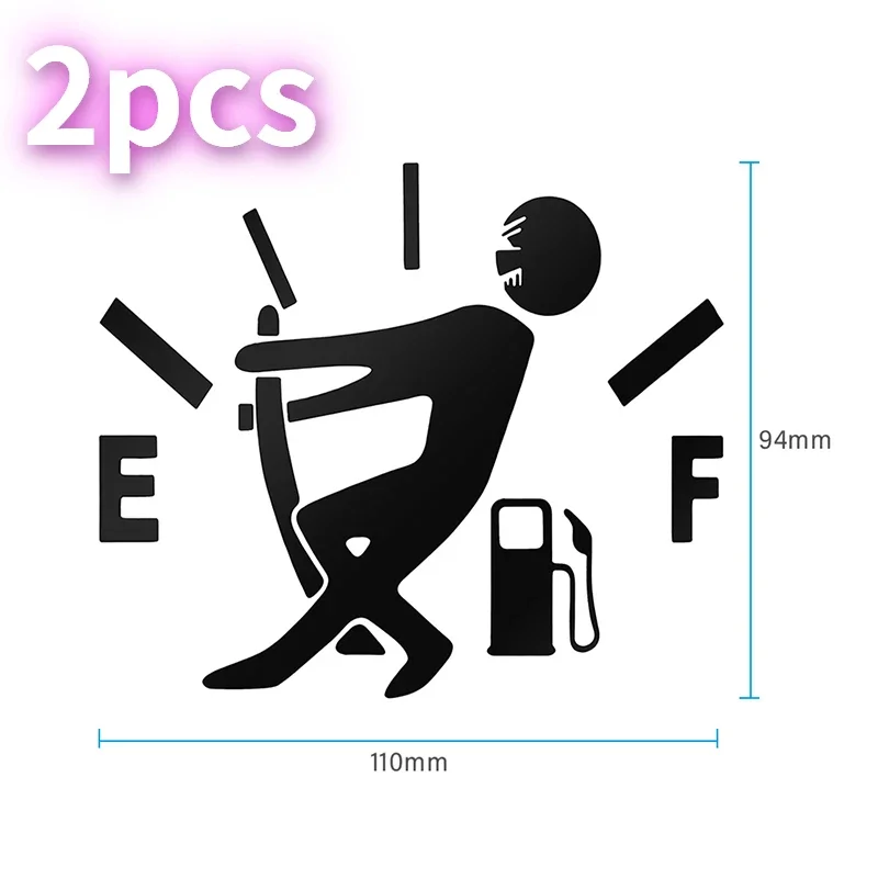 2 Pcs Funny Car Sticker Pull Fuel Tank Pointer To Full Hellaflush Reflective Vinyl Car Sticker Decal Wholesale