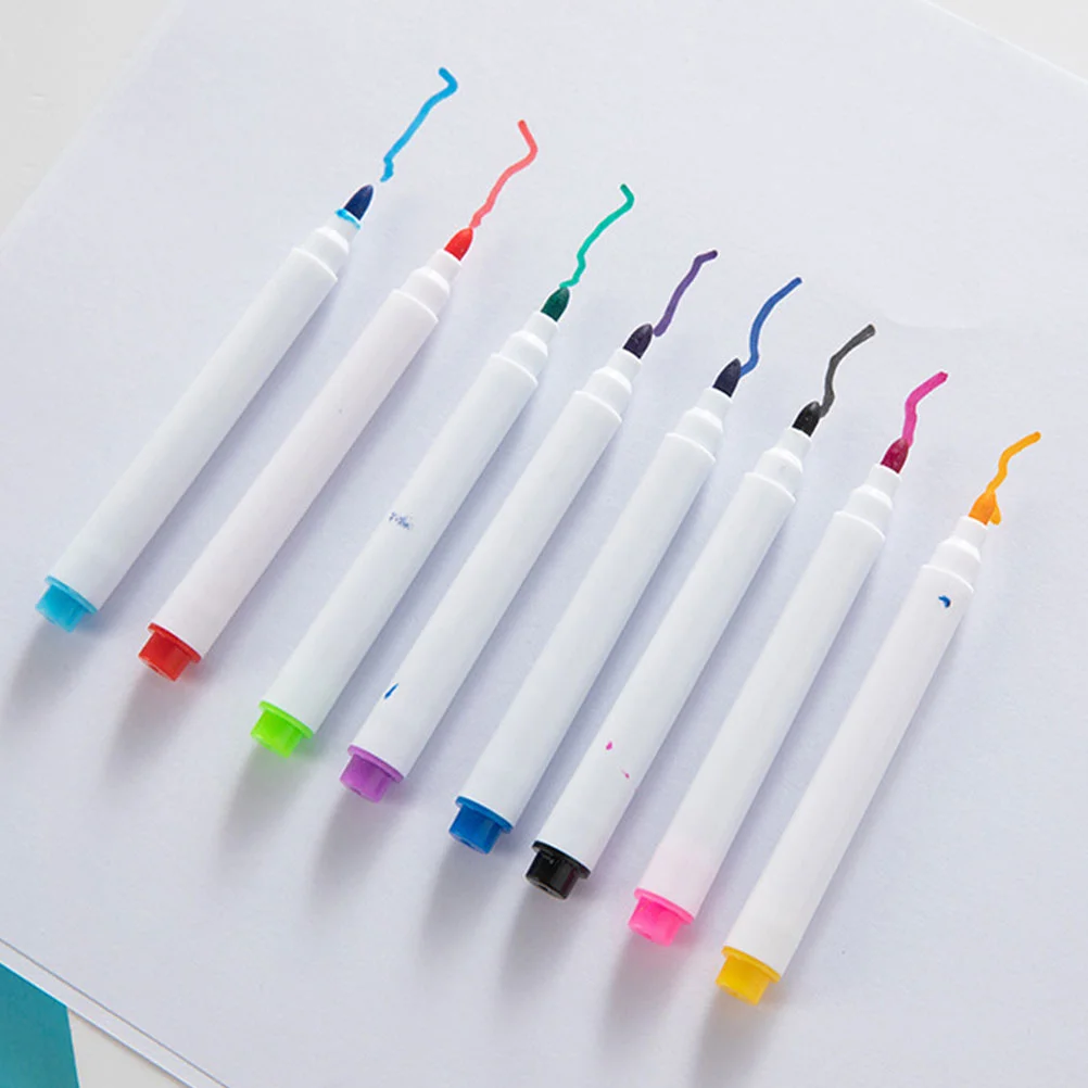 8 Pcs Erasable Whiteboard Marker Markers Dry Erase Pen Fine Tip Pens Small Plastic Wipe Child