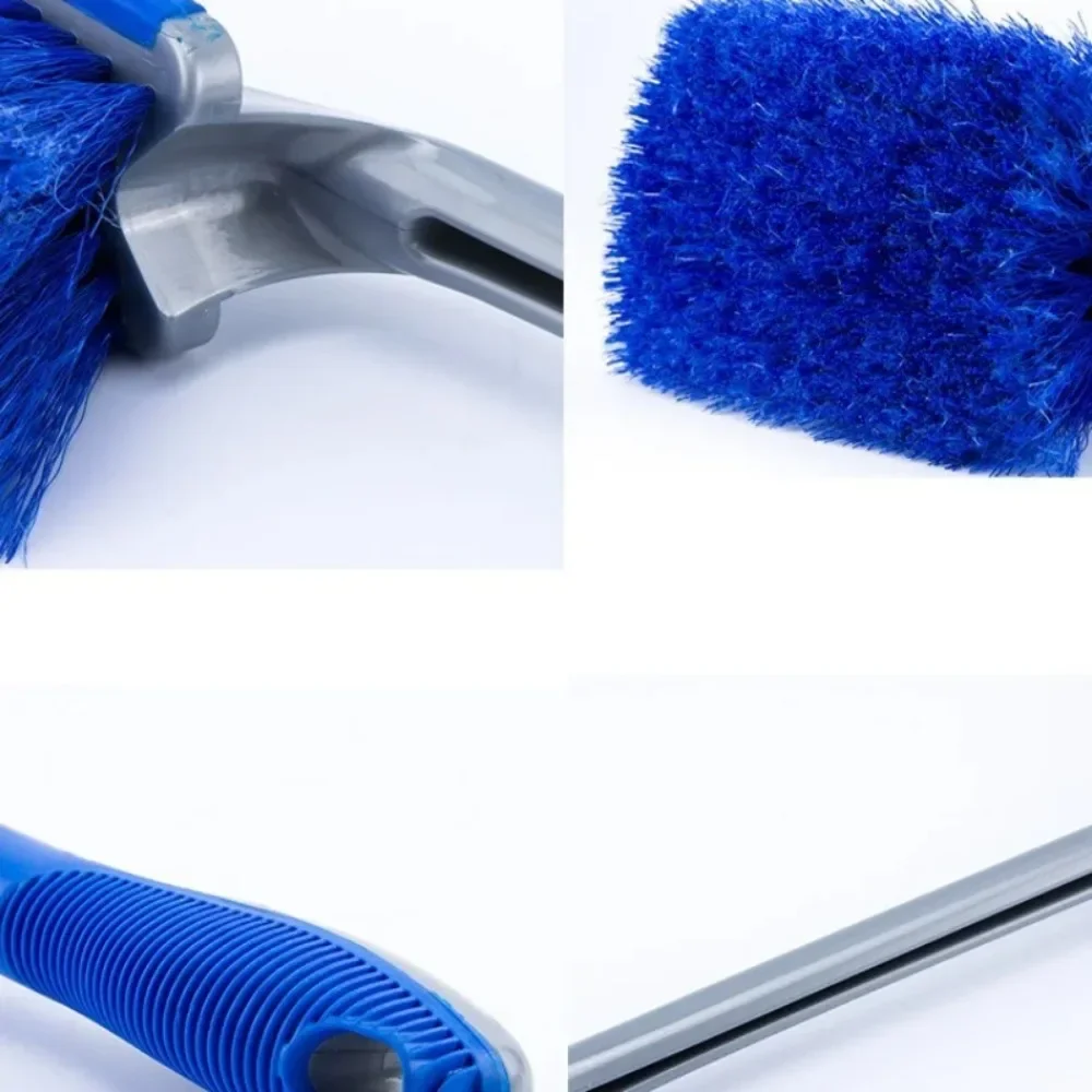 1/3PCS Car Wash Tool Wheel Hub Brush Combination Household Blue Tire Brush Car Beauty Maintenance and Cleaning Steel Ring Brush