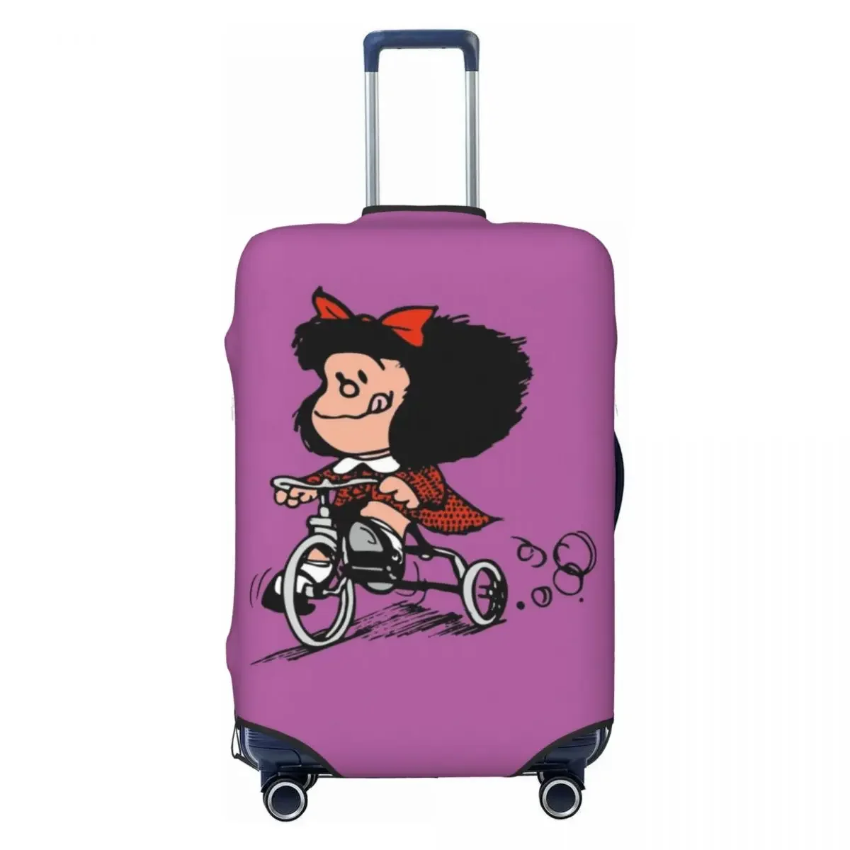 Funny Mafalda Suitcase Cover Cartoon Business Cruise Trip Protector Holiday Strectch Luggage Accesories