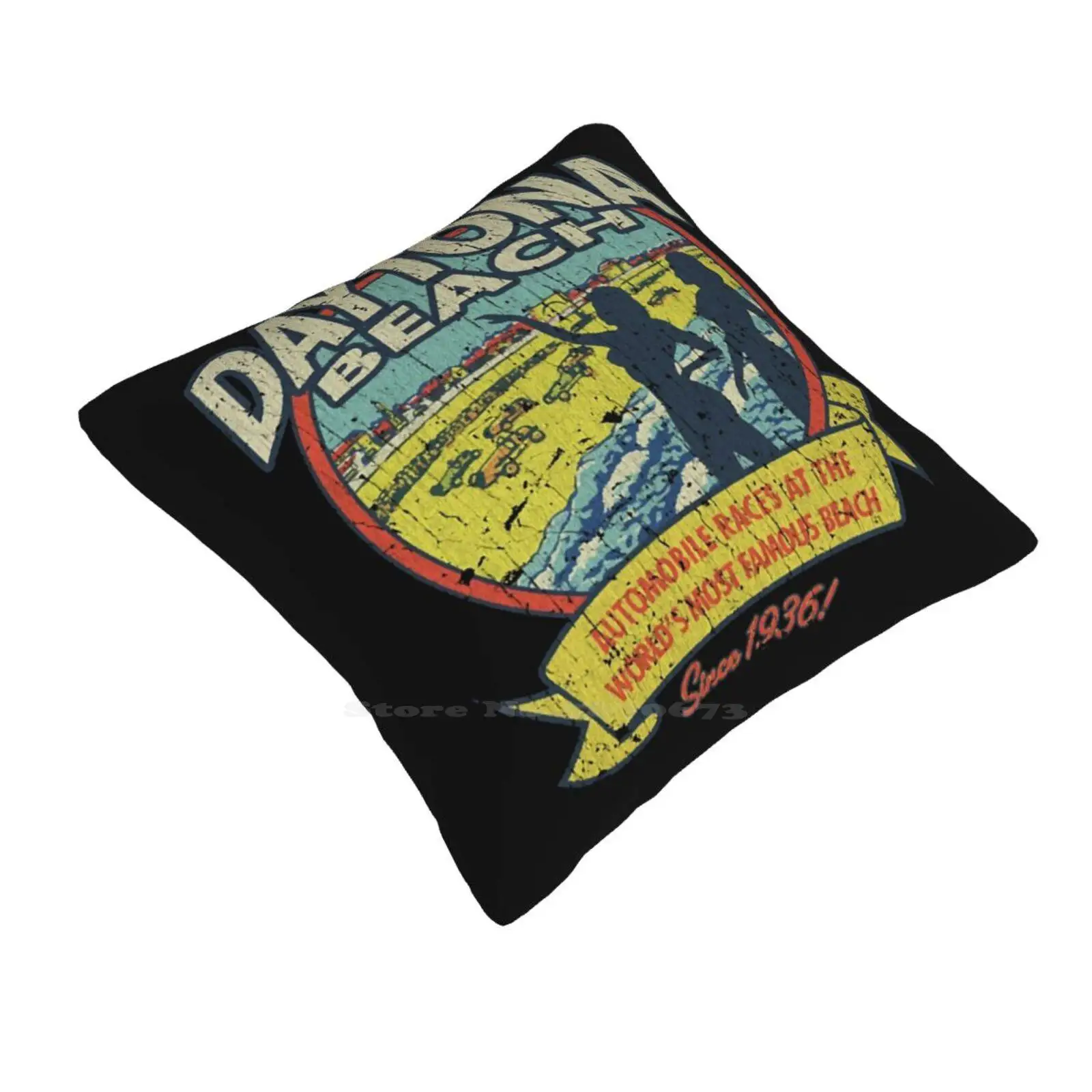 Daytona Beach Automobile Races 1936 Home Sofa Car Cushion Cover Pillowcase Stock Car Racing 1930s 1936 Dirt Racing Dirt Track