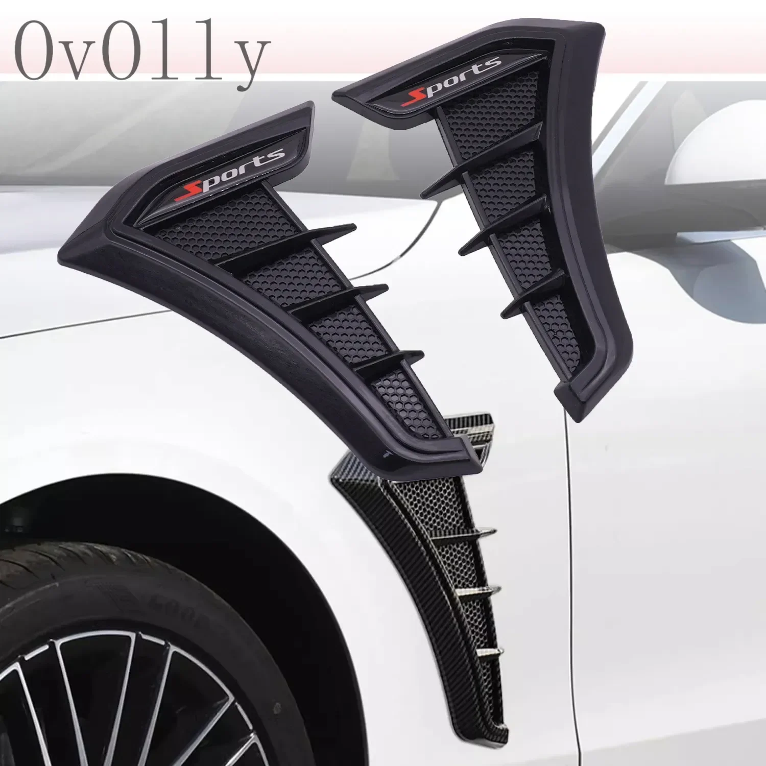 

Vent Cover Fender Hood Air Flow Intake Trim Car Side Exterior Accessories Wing Decals Ventilation Sticker Modified Styling 2pcs