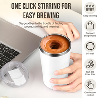 SEHOR-Electric Stirring Coffee Mug,Self Mixing Mug 400ML Stainless Steel Automatic Stirring Mixer Cup Suitable For Coffee,Milk