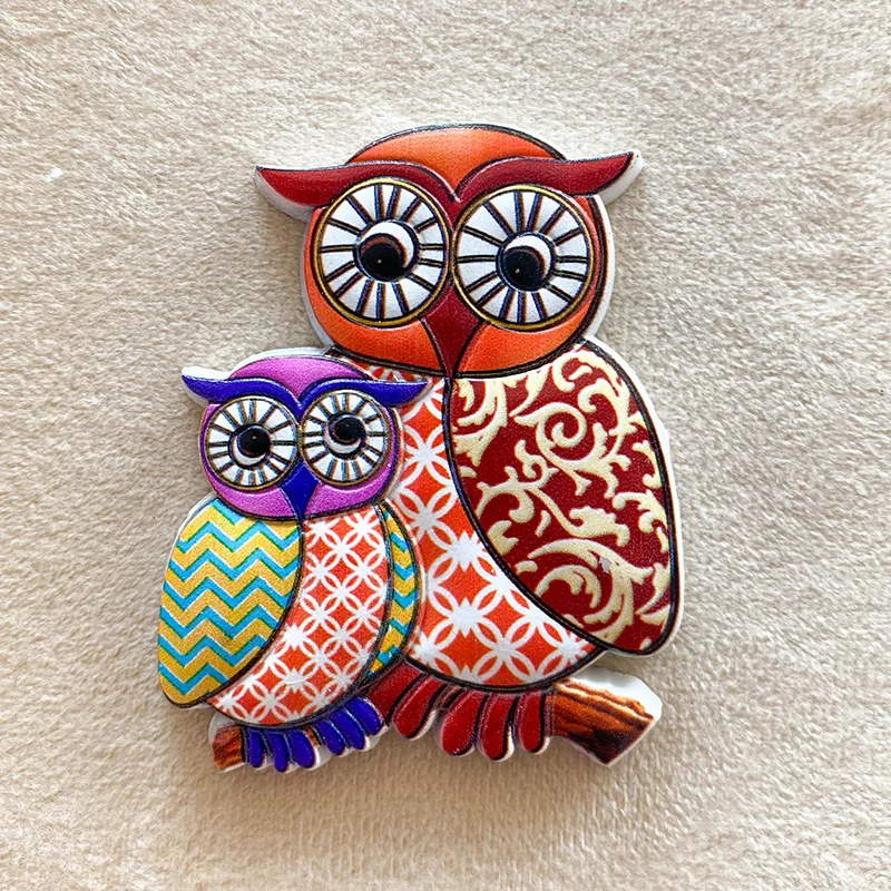 

Colorful 3D Resin Owl Fridge Magnets, Cute Decorative Refrigerator Magnets, ‌Vintage Style Kitchen Magnets‌