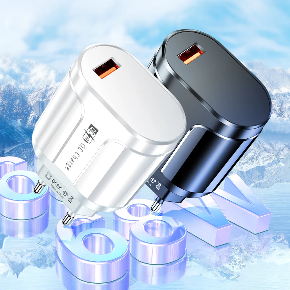 68W USB Charger Quick Charger 3.0 Mobile Phone Fast Charging  EU US Plug Charger Portable Wall Adapter For iPhone Xiaomi Huawei
