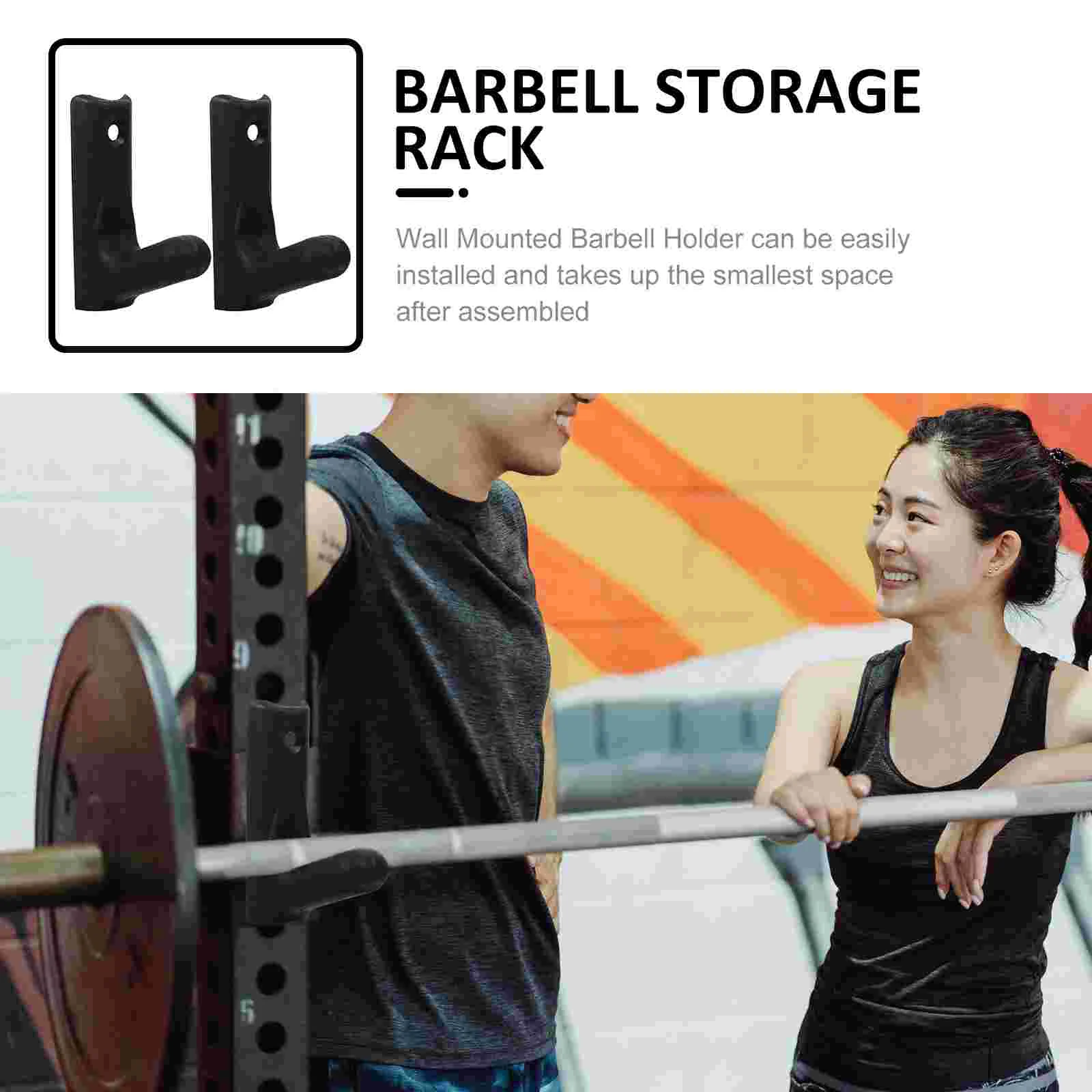 Barbell Hanger Garage Gym Stand Exercise Equipment for Home Organizing Rack Plate Dumbbell Storage Mounted Black PC Fitness