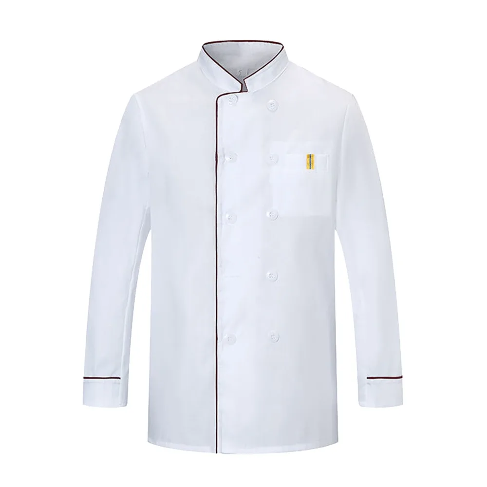 

New White Chef Uniform Short Long Sleeve Unisex Work Uniform Breathable Chef Clothes Restaurant