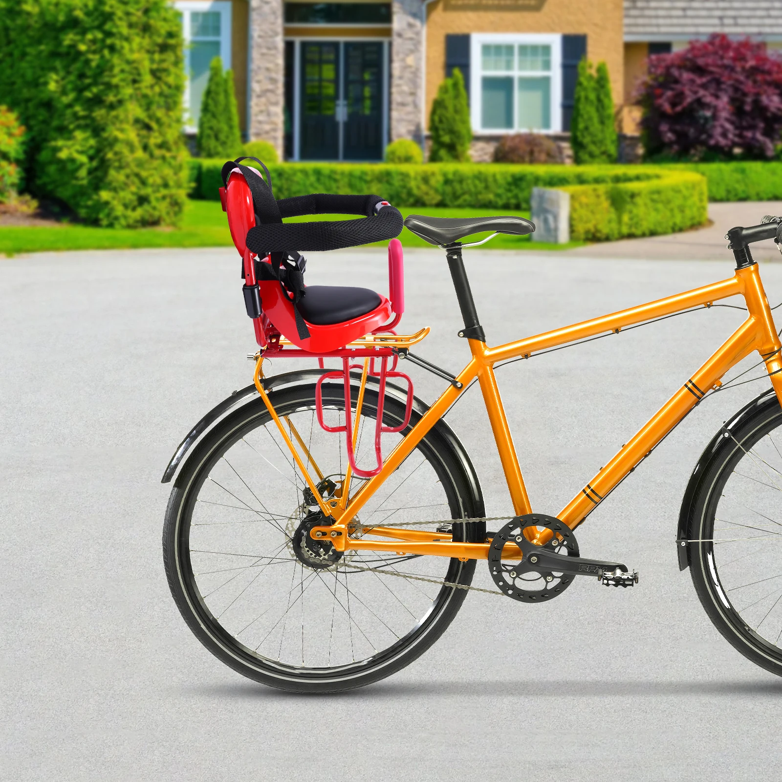 

Classic Front Mount Bike Seat Adjustable Safety Harness Portable Cushioned Bicycle Saddle For Easy Install