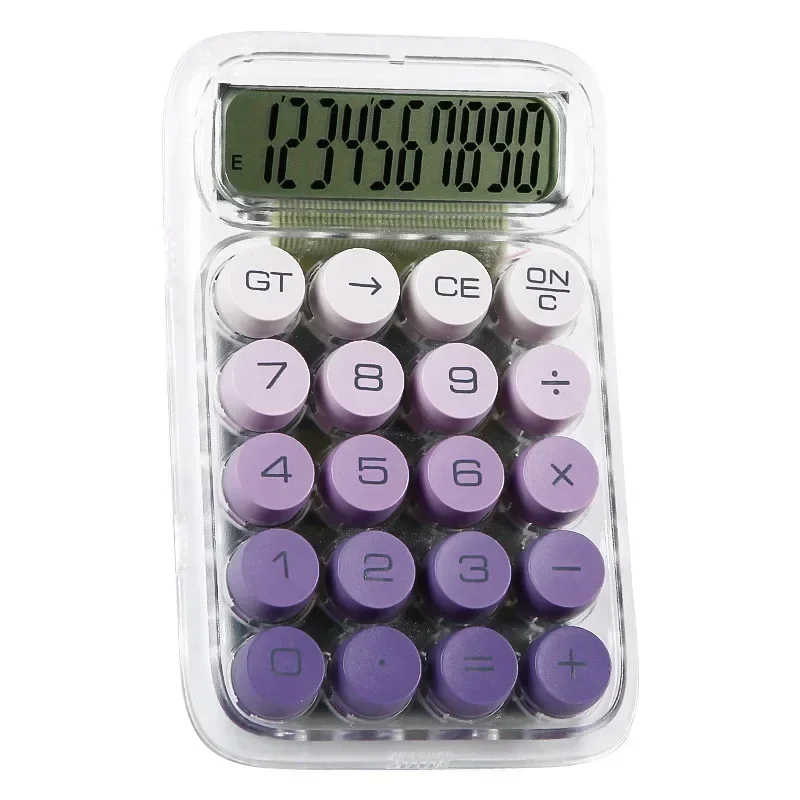 Gradient Colour Calculator Aesthetic Calculator Desktop 10 Digit With LCD Display, Big Buttons Flexible Keyboard Calculator