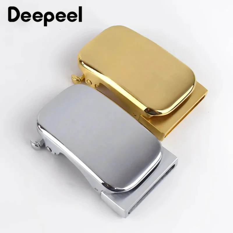 33-34mm Deepeel Solid Brass Stainless Steel Belt Buckles Brushed Metal Automatic Buckle Men Waistband Belts Head Leather Craft