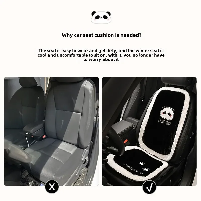 New Cute Cartoon Car Seat Cushion Plush Breathable Winter Warm Car Seat Cover Protector Pad Mat Dust Proof Interior Accessories