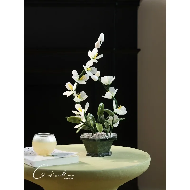 #New Chinese jade orchid art ornament living room entrance office desktop decoration housewarming opening gift