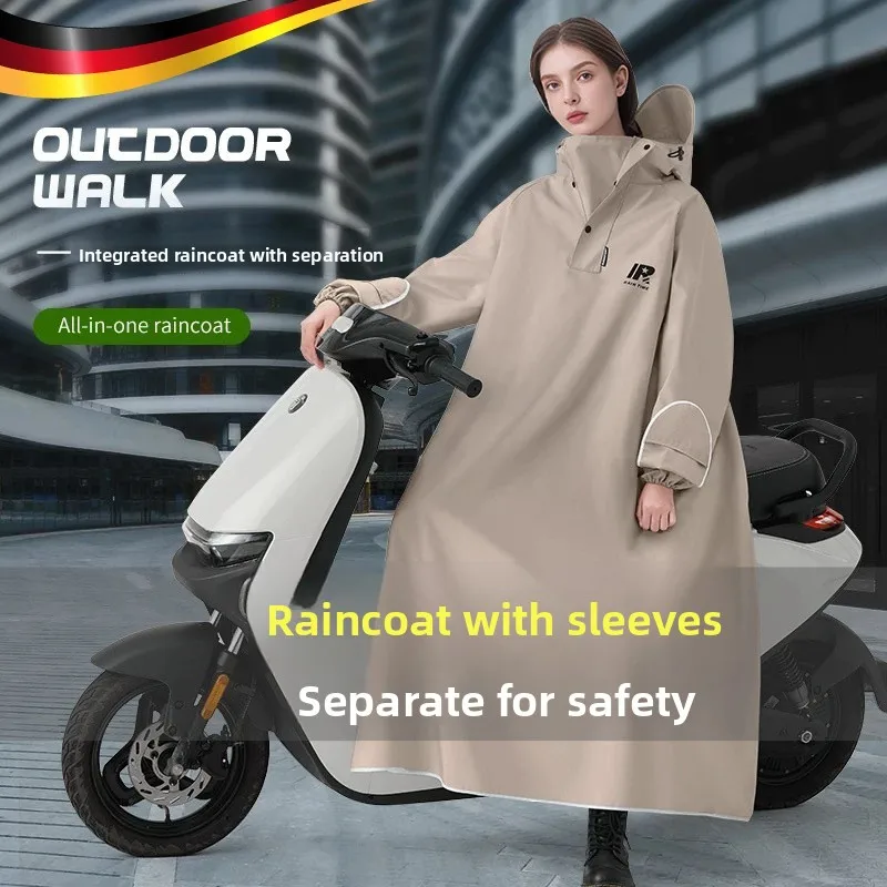 

Full-Length Thickened Vehicle Raincoat Adult Outerwear Body Separation Rain Poncho for Heavy Rain Commuting