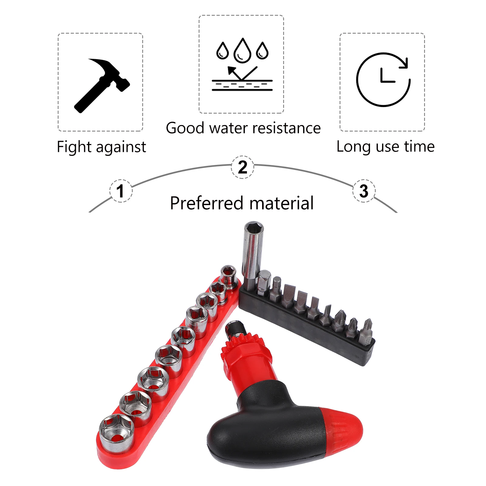 

1 set High Grade -Vanadium Steel T-Handle Ratchet Wrench Screwdriver Set Safe Sturdy Repair Tools