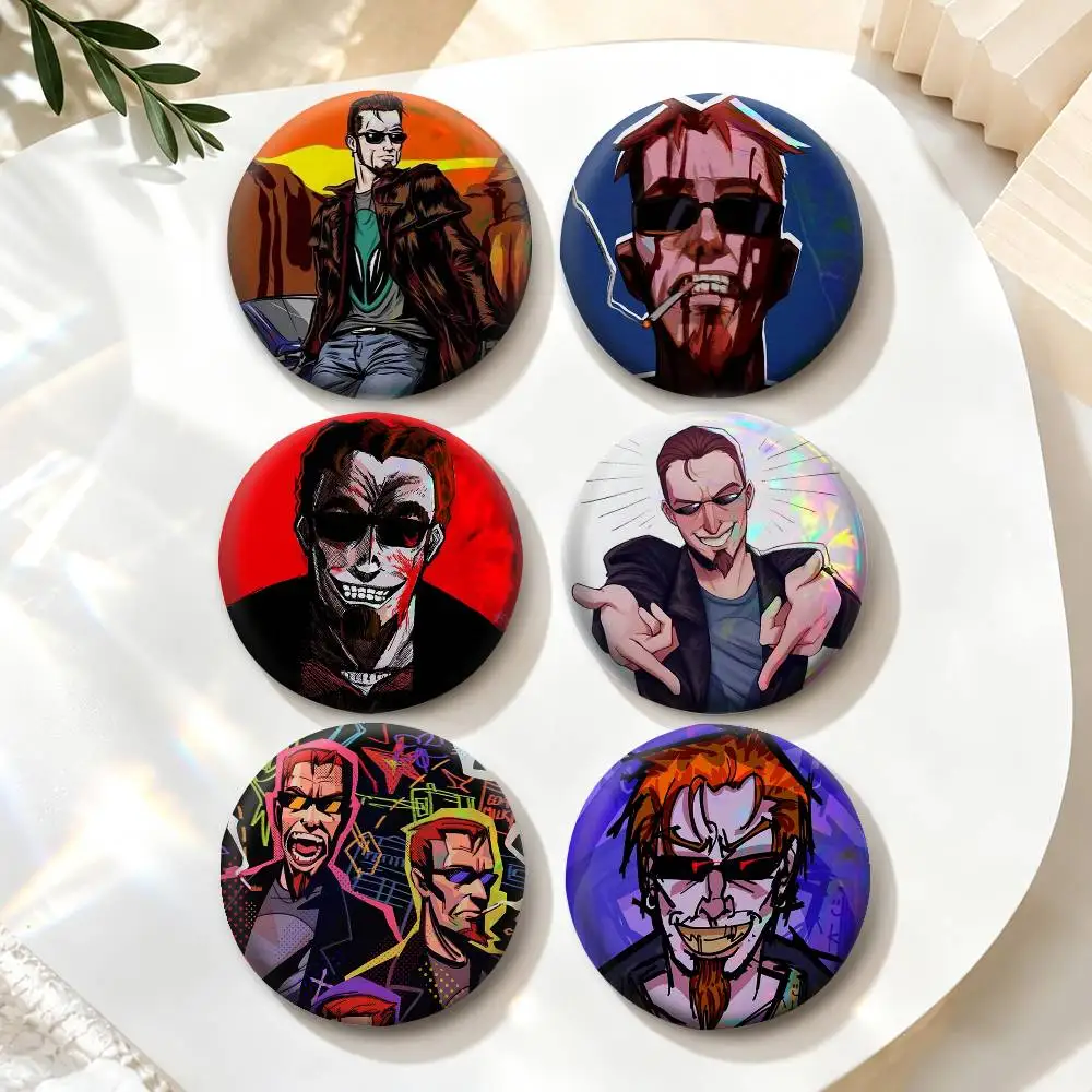 Shooter Game P-Postal Dude  Badges Creative Tinplate Button PinsBrooch Badge Clothes Backpack