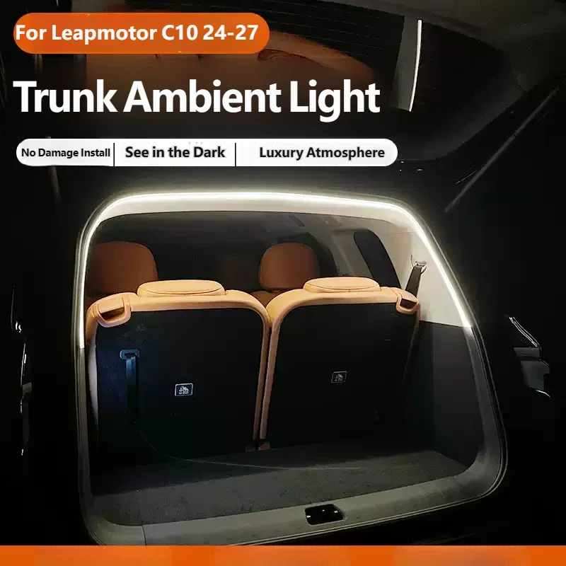For Leapmotor C10 2024-2027 Trunk Ambient Light Car Trunk Decorative Light Welcome Lighting Modification Interior Accessories