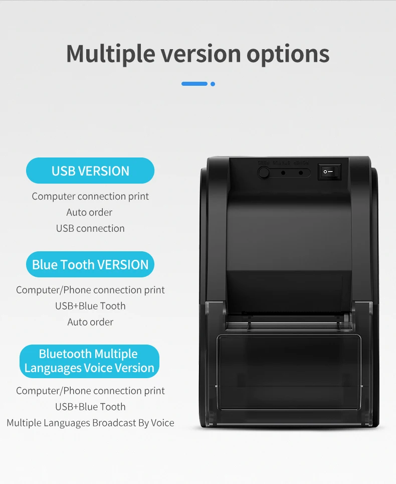 High-Speed USB Receipt Printer 80mm POS Thermal Easy-to-Use Black and White Receipt Label Printer for Taxi Use Stock Product