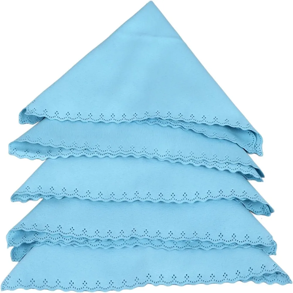 5pcs Durable Large Musical Instrument Cloths Blue Universal Polishing Cleaning Cloths Cotton Cleaning Cloths Guitar