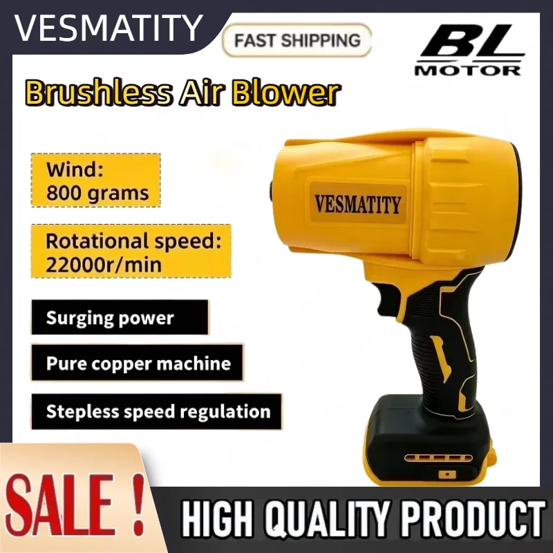 Cordless Turbo Fan Air Blower, Handheld Violent Fan Dryer 20V Rechargeable Dust Blowing Tool For 18V Battery