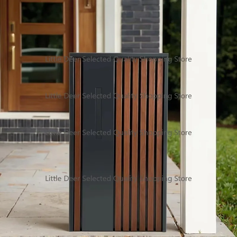 Wood   Steel Anti-Theft Top Lifted Outdoor Parcel Delivery Box