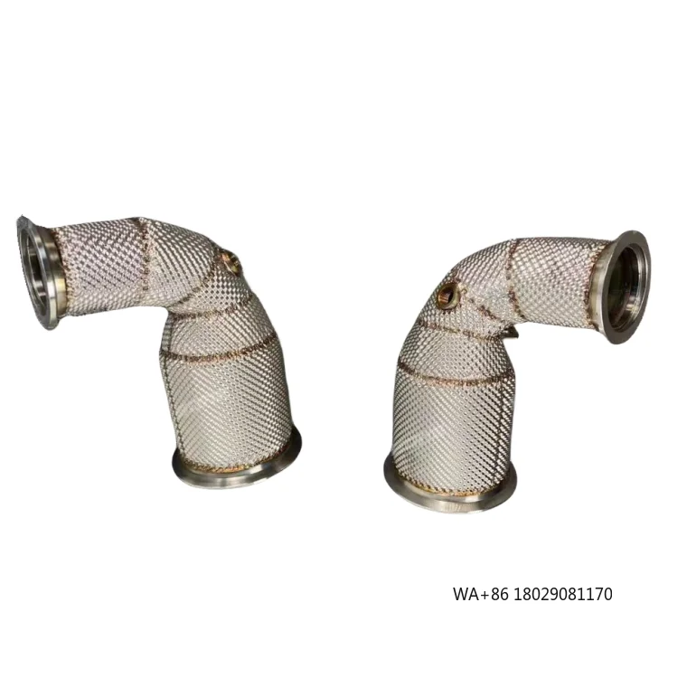 2017-2023 for  Exhaust Downpipe 971 2.9T 304 Stainless Steel Heat Shield New Condition Straight Header