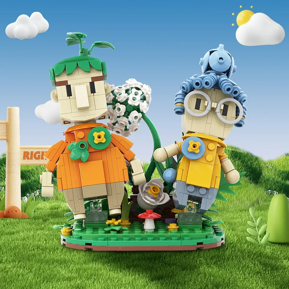 Moc-子供用のベース付きビルディングブロック,レンガ,教育玩具,DIY,新品,2ゲーム,ママとパパ,男性,コディ,妻,男の子へのギフト