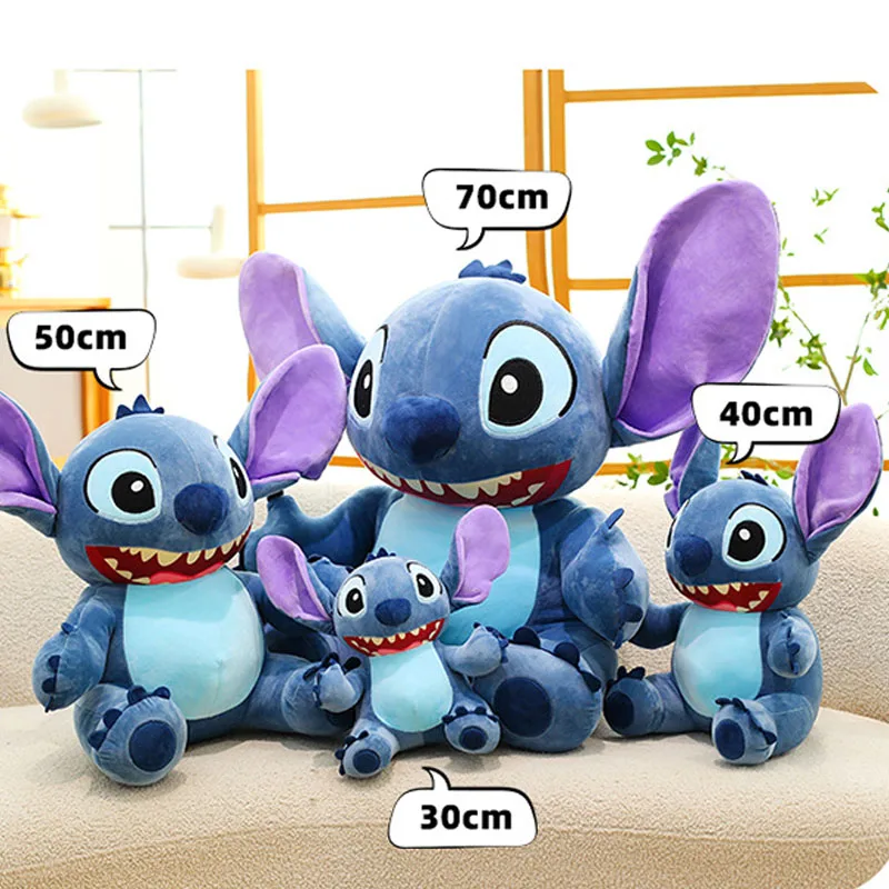 Disney 30/70cm lilo & stitch brinquedos de pelúcia anime dos desenhos animados plushie bonito pijamas stich bonecas travesseiro crianças aniversário presentes de natal