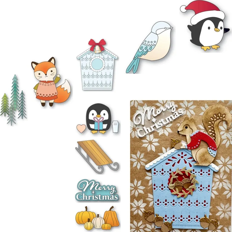 Winter Sled Tags Country Pickup Pumpkin Patch Metal Cutting Dies for DIY Scrap Booking Crafts Dies Cut Stencils Maker Photo 2026