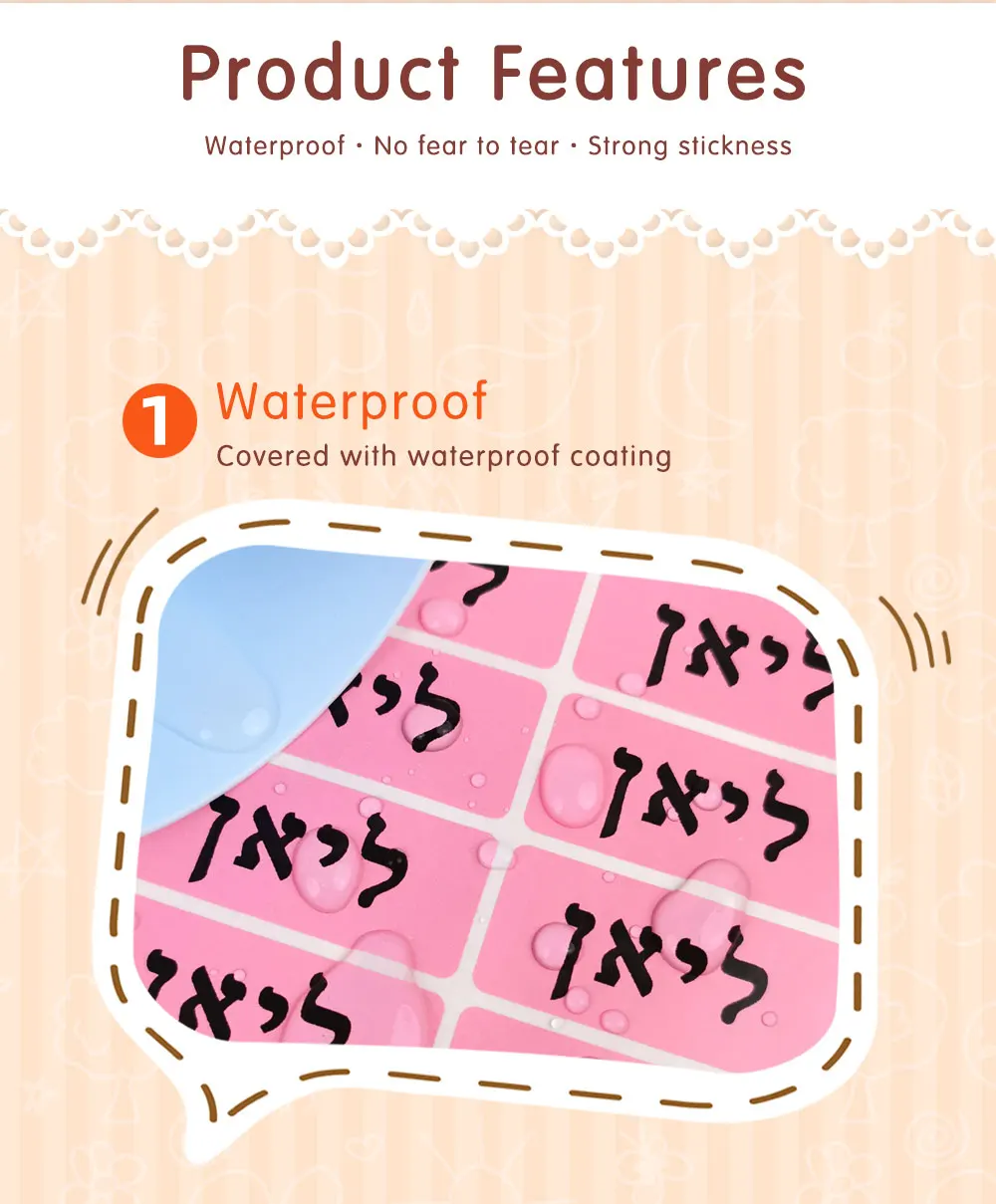 3Size Pink Sticker Custom Personal Name Stickers Personalized Waterproof Tag Label For Scrapbook School Stationery Water Bottle
