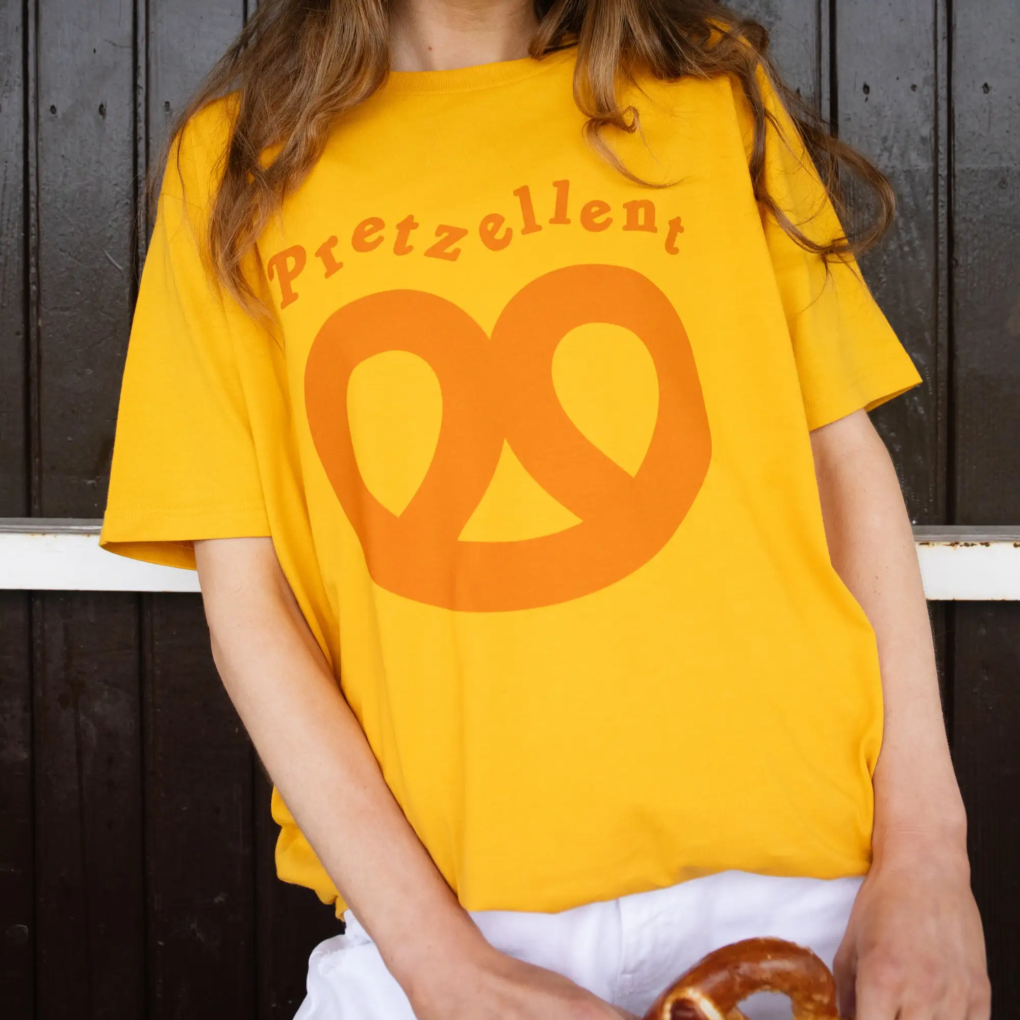 Pretzellent Women’s Slogan T-Shirt with Pretzel Graphic