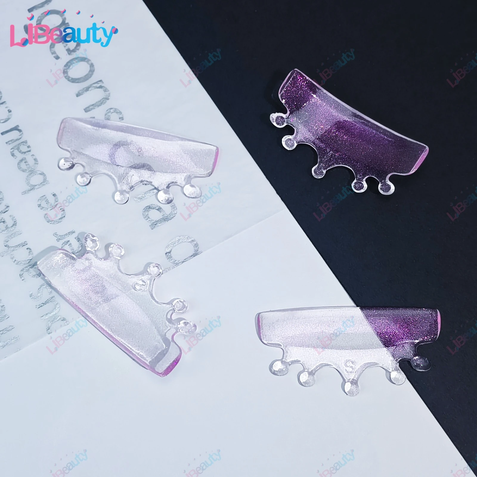 Libeauty 2 Pary Silikonowych Podkładek do Trwałej na Rzęsy z Efektem L Curl, Samoprzylepne Wałeczki do Rzęs, Osłonki do Liftingu, Akcesoria do Podkręcania Rzęs 3D, Narzędzie do Makijażu