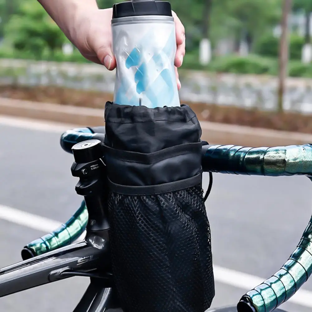 Water Bottle Holder Bag with Fastener Tapes Waterproof Mesh Pocket Design Universal Bicycle Water Bottle Carrier Pouch