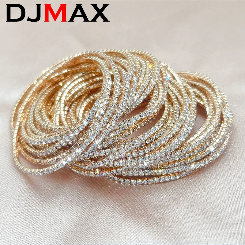 2023 New DJMAX 2-6.5mm Full Moissanite Bracelet For Women Original 925 Sterling Silver Gold Man's Moissanite Tennis Chain Hippop