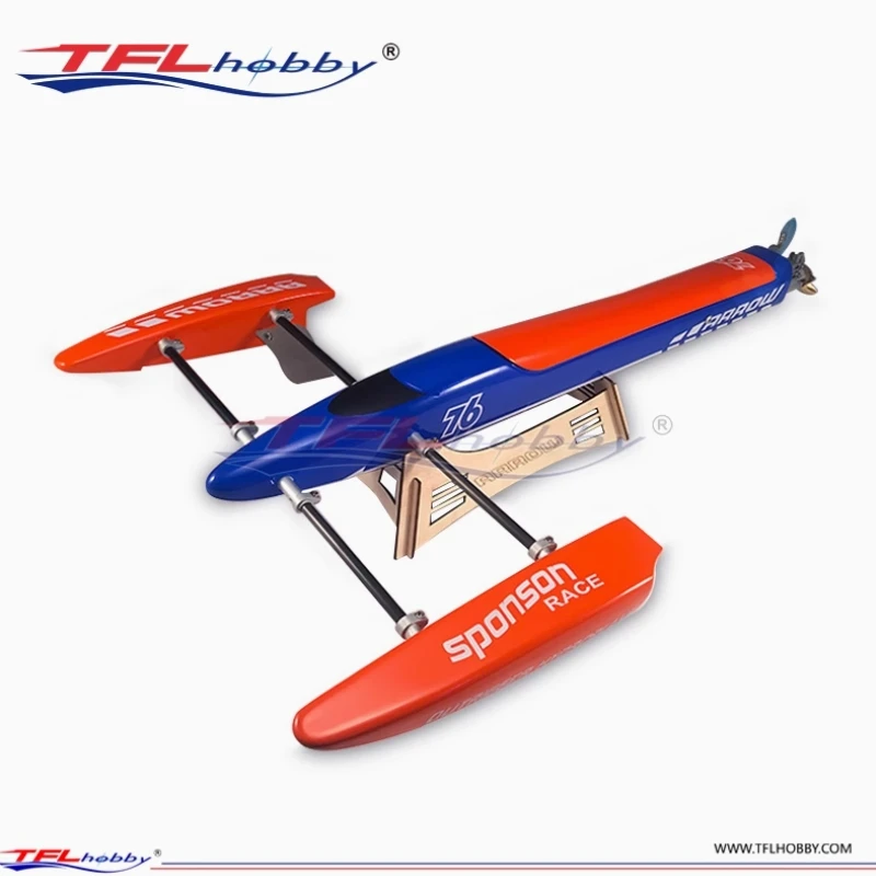 TFL 1128 Blue Arrow Outrigger Sponson Race Sprimp Fiberglass Brushless Electric RC Boat with SSS 2958 KV3300 Motor & 120A ESC