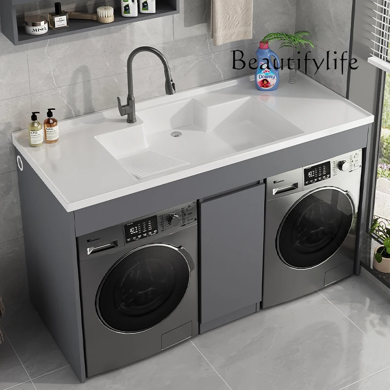 Washing machine integrated cabinet balcony combination honeycomb aluminum laundry sink significant other washing machine