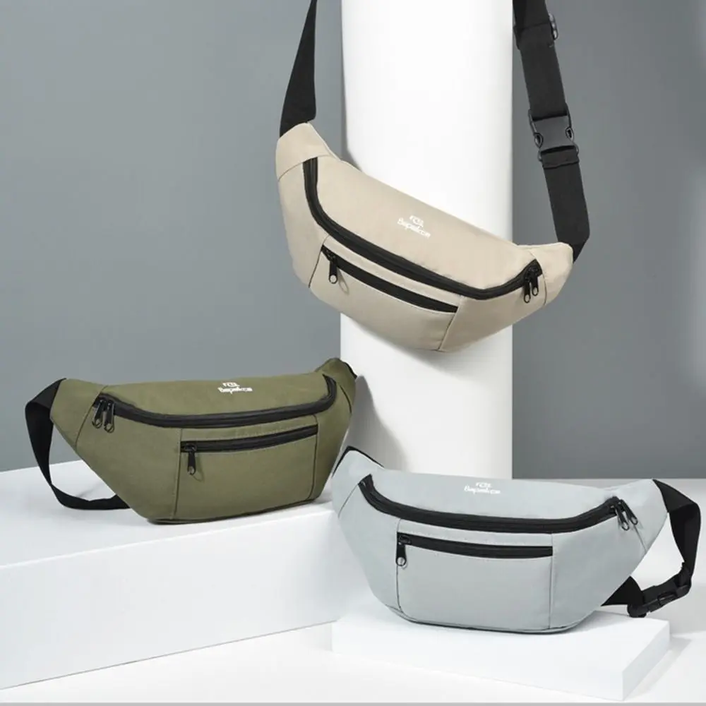 

Fashion Large Capacity Sports Chest Bag Oxford Cloth Multifunctional Mobile Phone Bag Waterproof Korean Style Men Waist Bag Boys