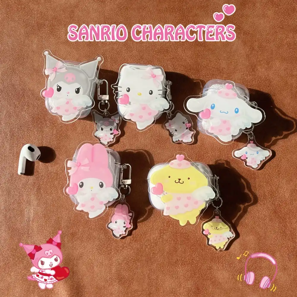 Hot Cute Cartoon Anime Sanrio Role auricolare custodia protettiva per AirPods 1 2 3 Pro 2rd Charge Box Soft trasparente Protect Cover