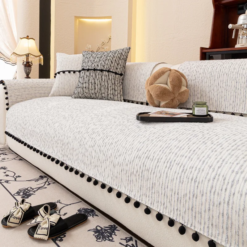 

Sofa Cover Universal Thicken Short Plush Non-Slip Living Room Sofa Towel Irregular Edge Sofa Cushion Armrest Back Towel Home