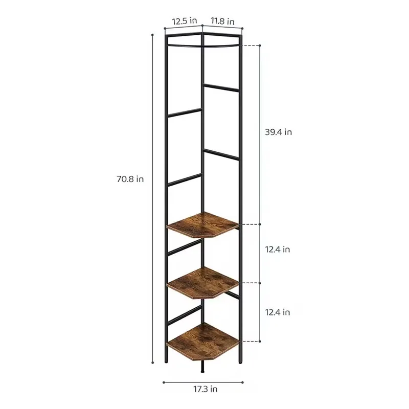 Corner Hall Tree with Shelves – Freestanding Coat and Shoe Rack for Entryway Storage, Perfect for Small Spaces! Stylish & Functi