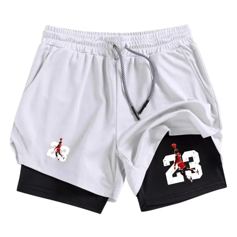 Summer Sport 2-in-1 Running Short for Men Workout Compression Fashion with Phone Pocket Towel Loop Activewear Moisture Absorbing