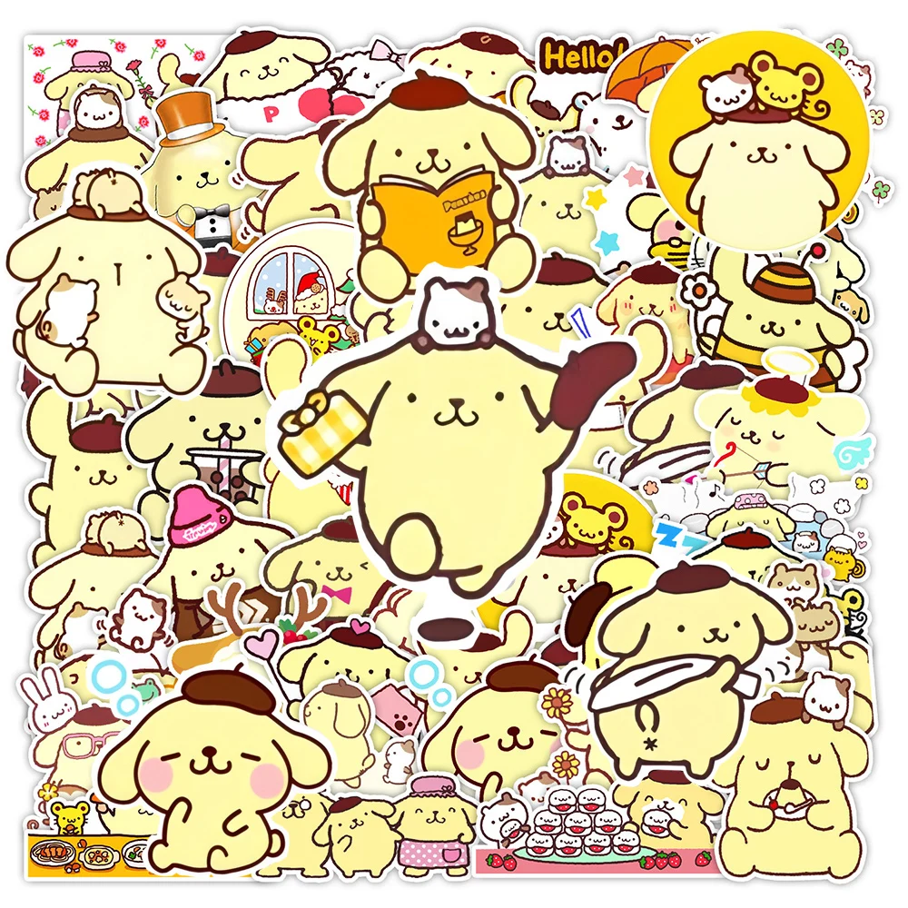 10/30/50 Stück Niedliche Pom Pom Purin Aufkleber Kawaii Cartoon-Sticker Graffiti Handyhülle Gepäck Wasserdichte Ästhetische Aufkleber Geschenke