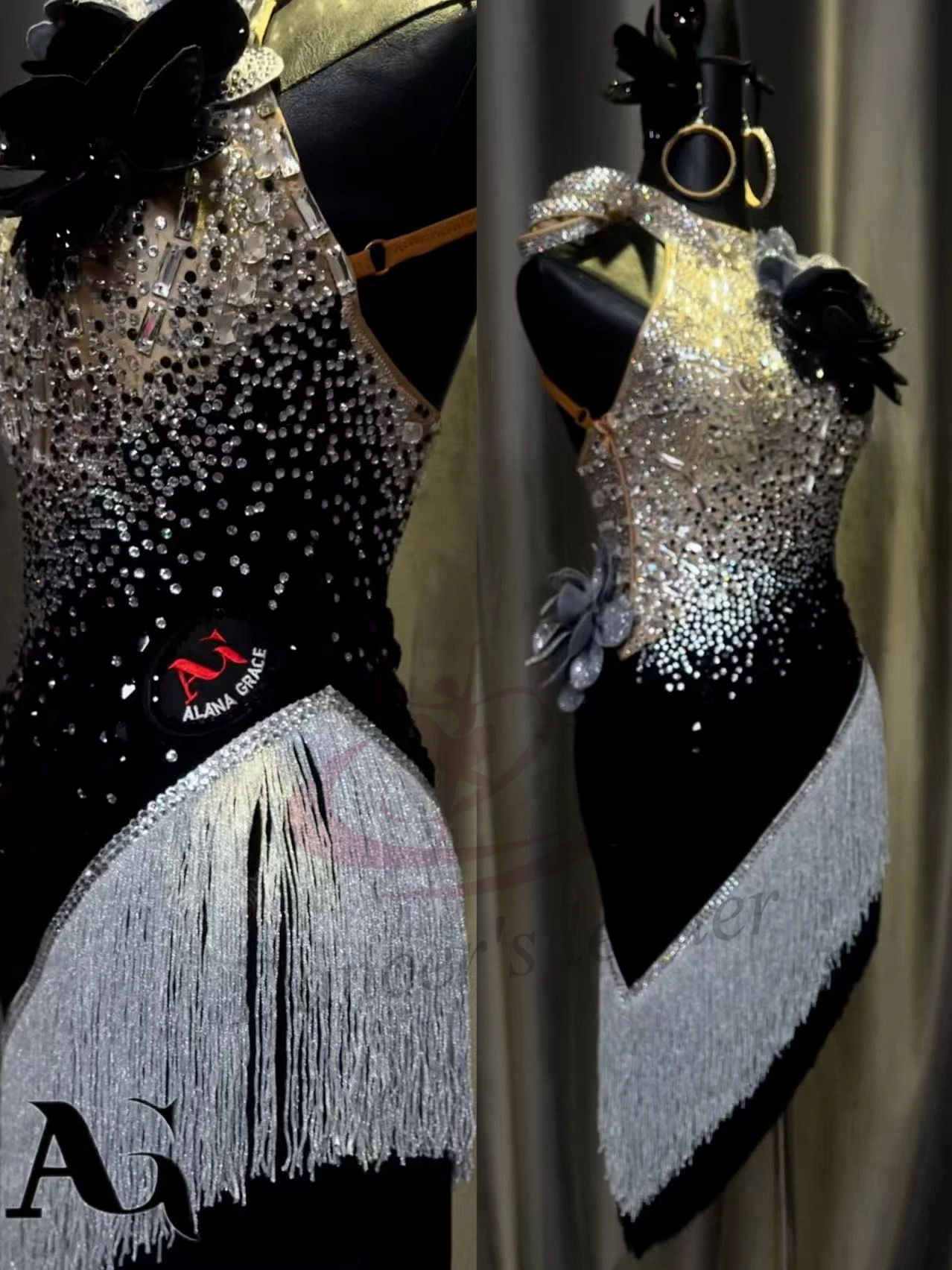 

Платье для латинских танцев для взрослых и детей, высококачественное платье с градиентом галактики из камня AB, точная женская одежда для танго