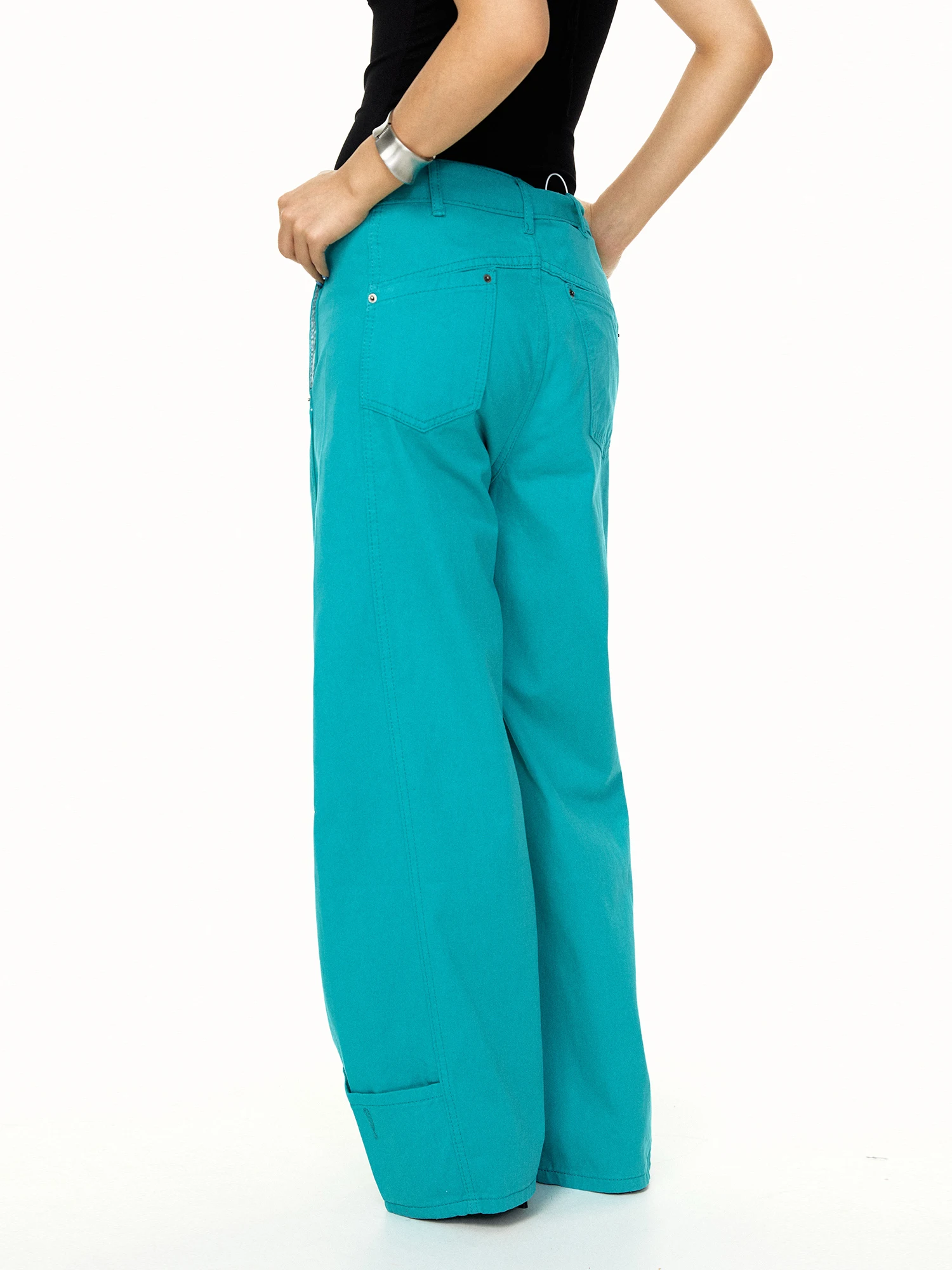 Blackbb Retro Straight Casual Jeans Women Summer Loose High Waist Wide Leg Long Pants Versatile Loose Fit Slimming Effect