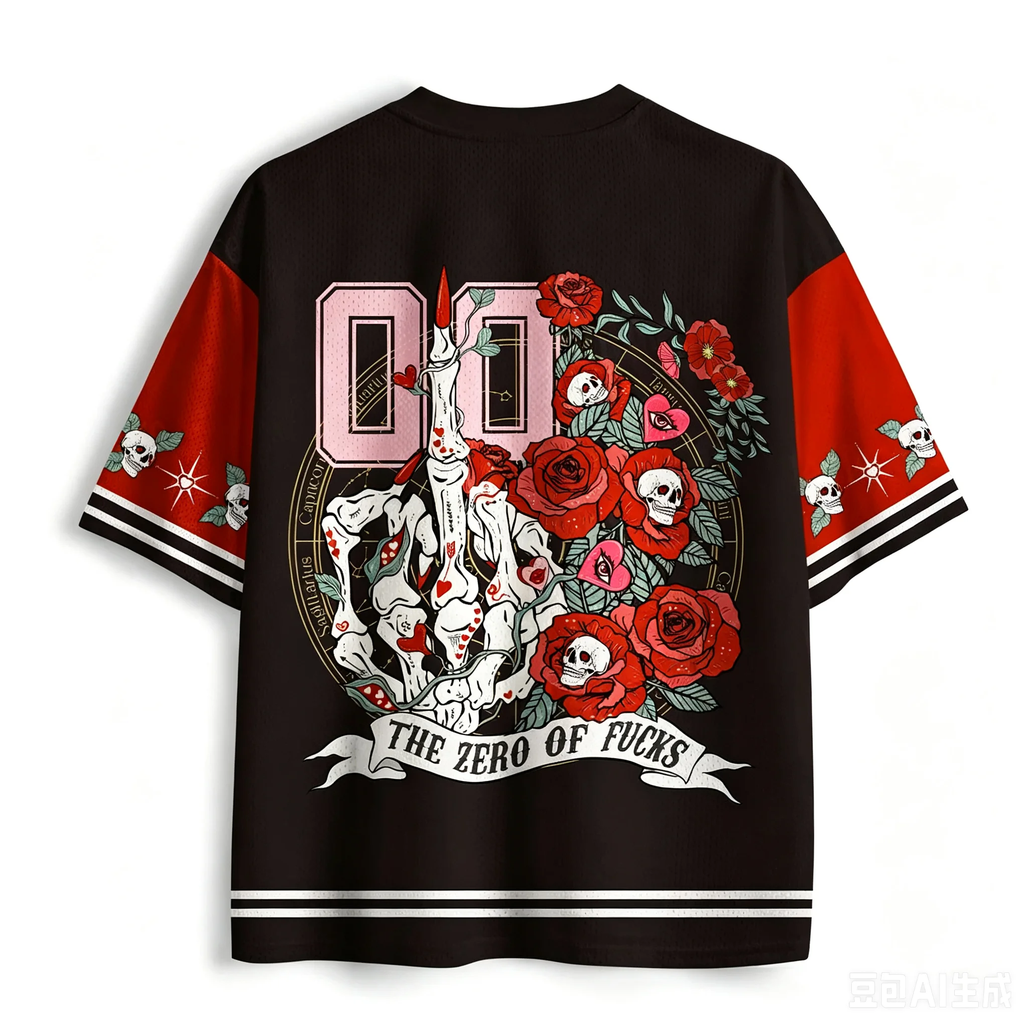 2026 Summer Fashion New Retro Gothic Skull Rose Funeral Limited Edition 3D Printed Leisure Sports Fitness V-neck T-shirt