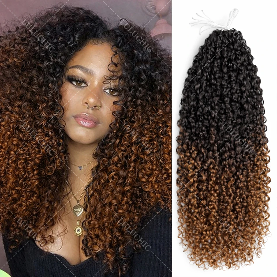 

Kinky Curly Feather Crochet Human Hair Extensions Ombre Honey Pixie Curly Crochet Bundles Pre-Separated Knotless For Braid Tb/30