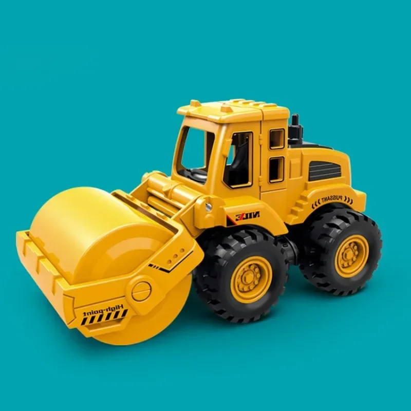 Children\'s Inertia Car Simulation Engineering Vehicle Toys Excavator Bulldozer Road Roller Boy Toy Car Children Birthday Gifts