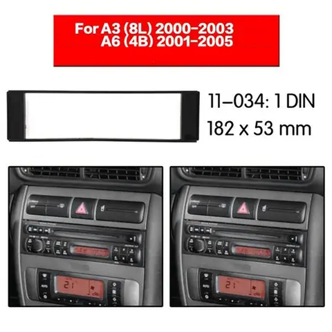A77Q-2Pcs Fascia 1 Din Frame For  A3 8L A6 4B Seat Toledo Leon Fiat Scudo Stereo Facia Plate Dash CD Trim Radio Cover
