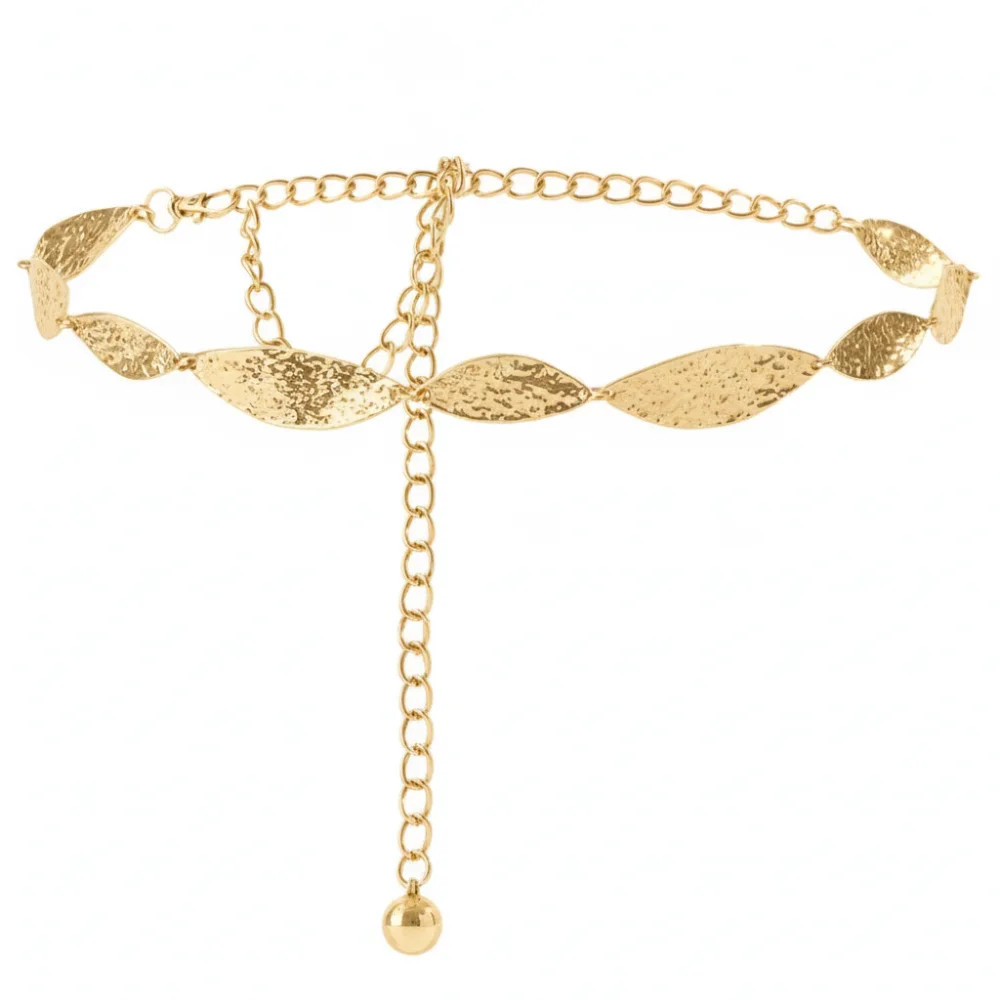 Fashion match Irregular Leaves Waist Chain Adjustable Boho Waist Belt Vintage Trendy Waistband Summer